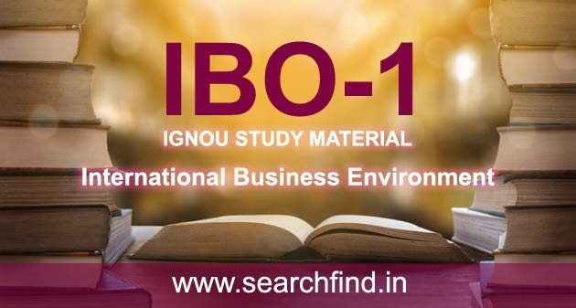 IGNOU IBO 1 Study Material