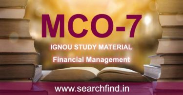 IGNOU MCO 7 Study Material & Books Free Download